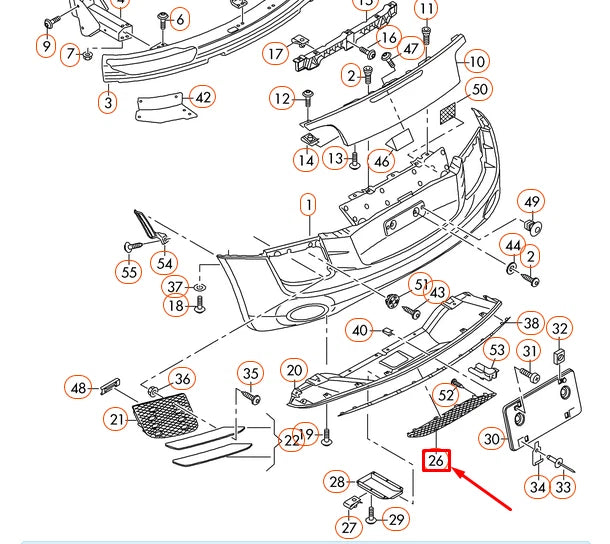 NEW AUDI R8 42 REAR VALANCE GRILLE CENTER 420807925A GENUINE