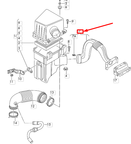 NEW VOLKSWAGEN POLO 6R AIR INTAKE TUBE 6R0129618A ORIGINAL