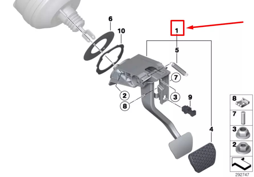 NEW BMW 2 COUPE F22 COMPLETE BRAKE PEDAL ASSEMBLY 6876797 35006876797 ORIGINAL
