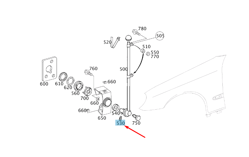 NEW MB E W211 FRONT FENDER BRACKET TO PENNANT SCREW A1088180073 ORIGINAL