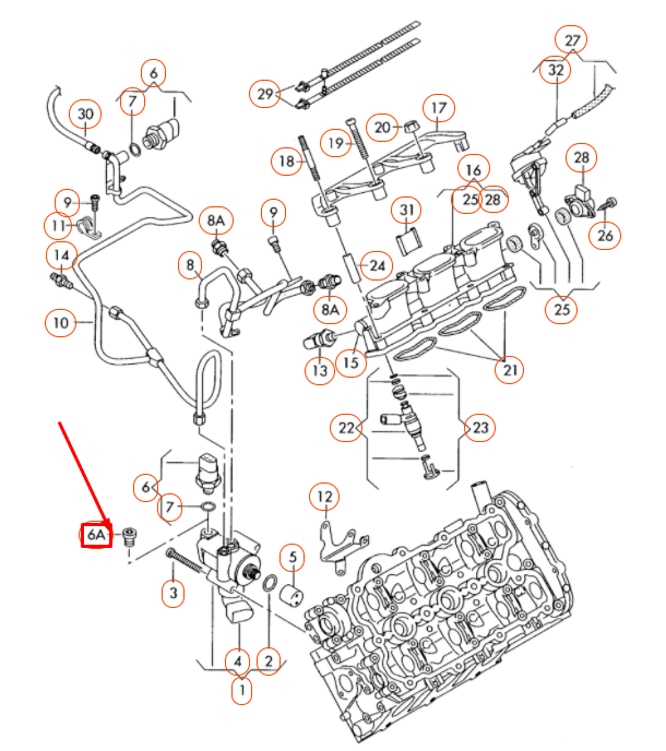 new audi a4 b7 fuel pump threaded plug 06e127535 original