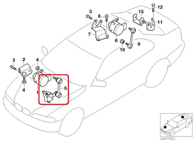 new bmw 3 e46 m front level sensor angle joint 31122282404 original
