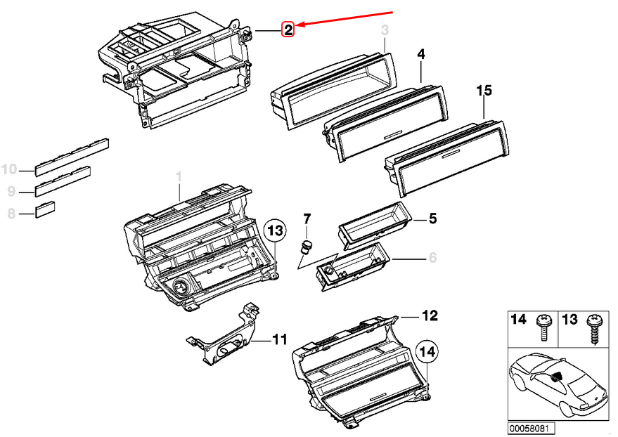 new bmw 3 e46 instrument panel upper part 51458237560 8237560 original