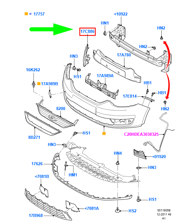 new ford galaxy mk2 front left bumper bracket 1469401 6m21-17e857-ad original