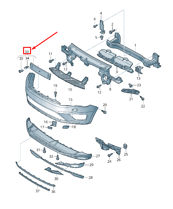NEW VW TOUAREG 7P FRONT LICENSE PLATE HOLDER 7P6807287F ORIGINAL