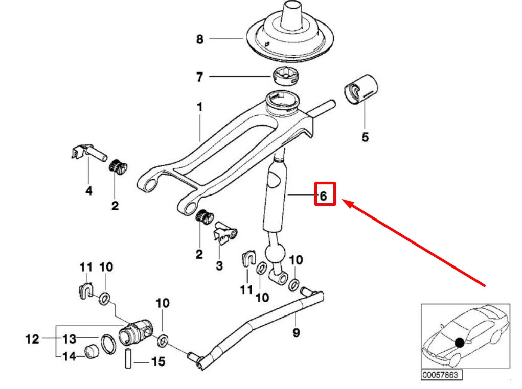 NEW BMW 3 E46 MANUAL TRANSMISSION SHIFT LEVER 7543189 25117543189 ORIGINAL