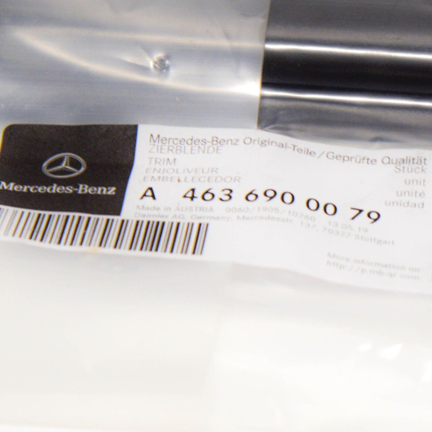 NEW MB G W463 REAR PANEL ORNAMENTAL TRIM COVER A4636900079 ORIGINAL