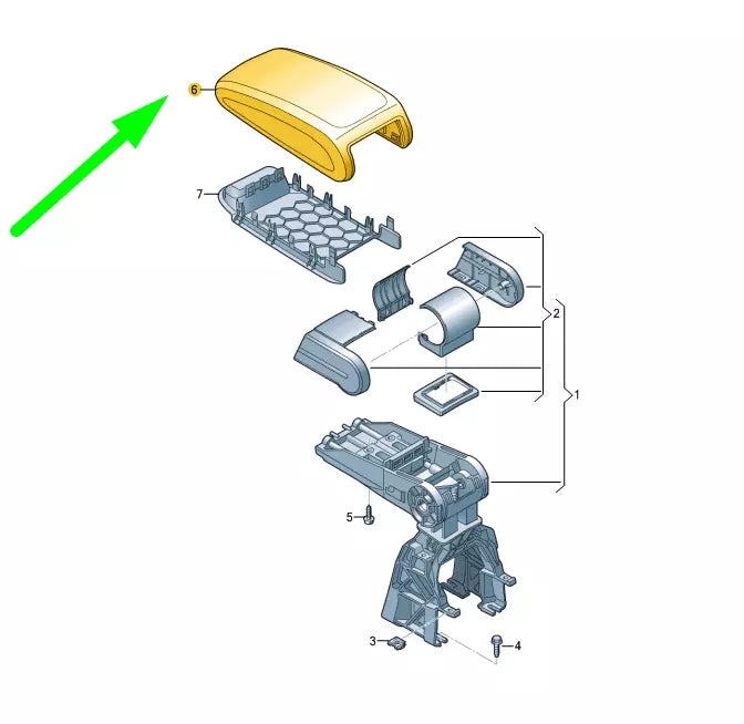 NEW AUDI A3 8V ARMREST LEATHERETTE SOUL BLACK /CLIFF GREY 8V0864207EKND