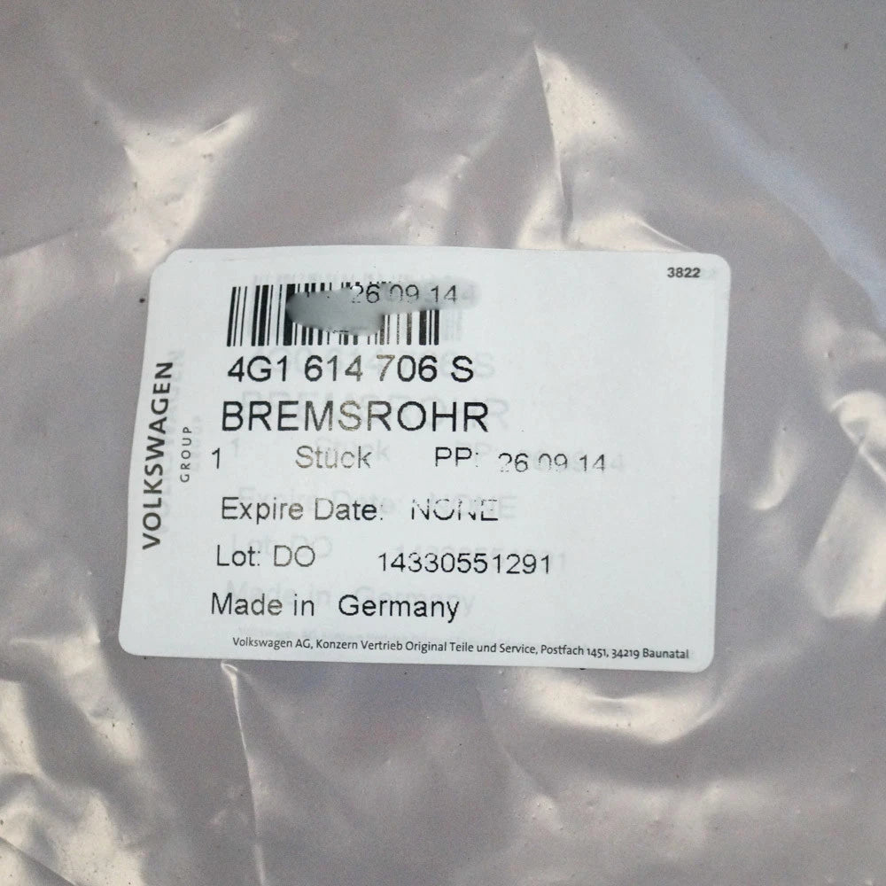 NEW AUDI A7 SPORTBACK BRAKE SYSTEM PIPE HOSE 4G1614706S 2016 ORIGINAL