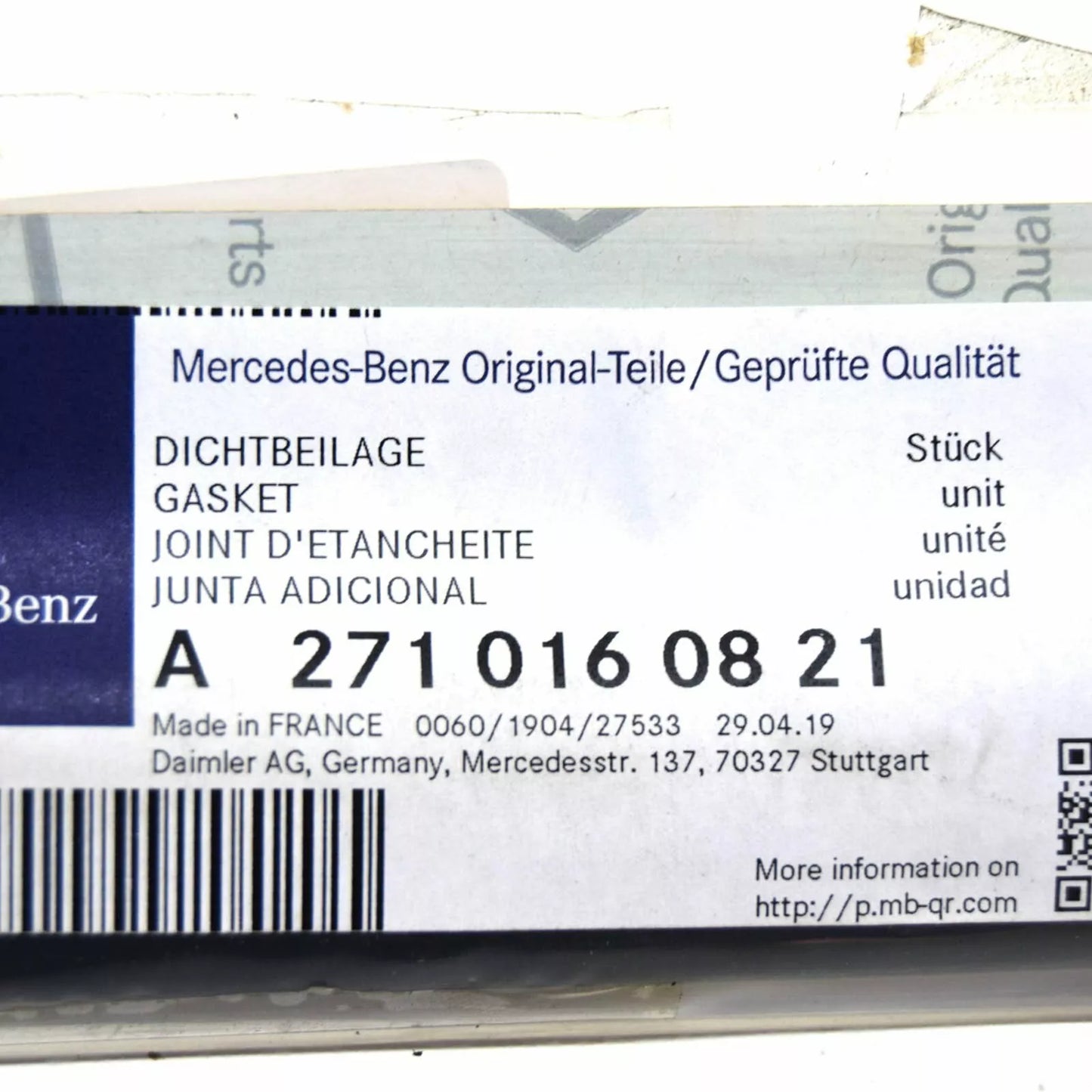 NEW MERCEDES-BENZ C W203 ENGINE COVER SEAL A2710160821 ORIGINAL