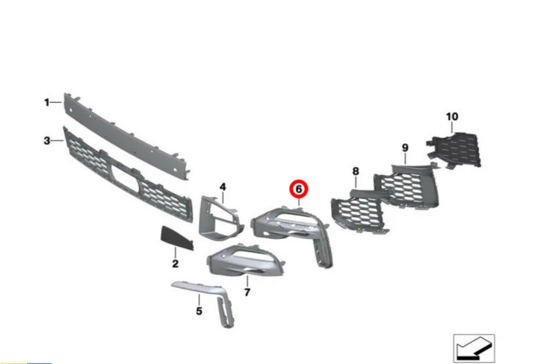 NEW BMW X5 G05 M FRONT RIGHT FOG LIGHT COVER 51118746240