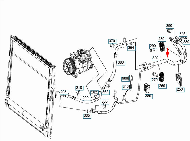 NEW MERCEDES-BENZ GL-CLASS X166 AIR CONDITION HOSES A1668300100 ORIGINAL