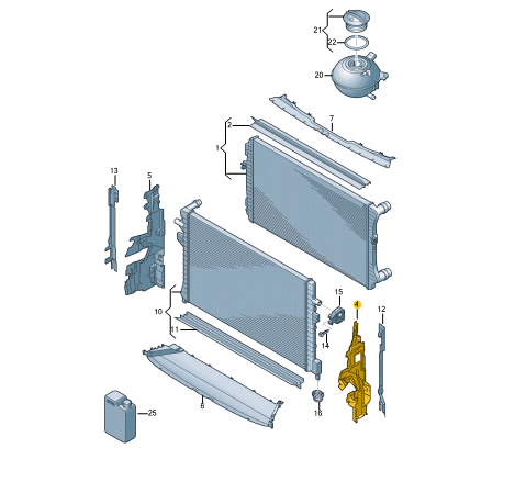 NEW VOLKSWAGEN TIGUAN AD LEFT RADIATOR AIR GUIDE 5NA121283BB ORIGINAL