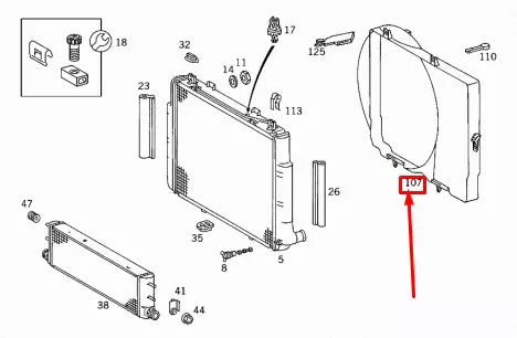 NEW MERCEDES-BENZ S W140 FAN SHROUD A1405000355 ORIGINAL