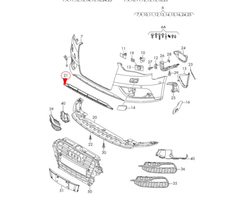 NEW AUDI A3 8P7 FRONT BUMPER LOWER GRILLE 8V38076479B9 ORIGINAL