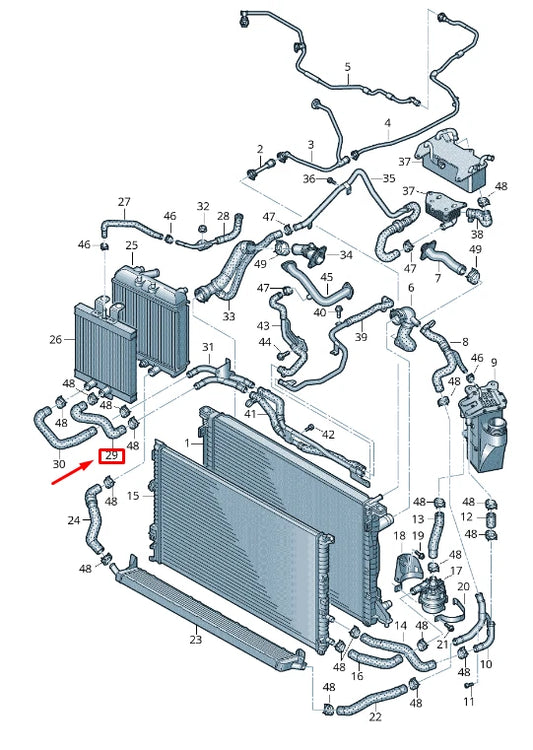 NEW AUDI A5 SPORTBACK F5 ENGINE COOLANT HOSE 8W0121545K ORIGINAL