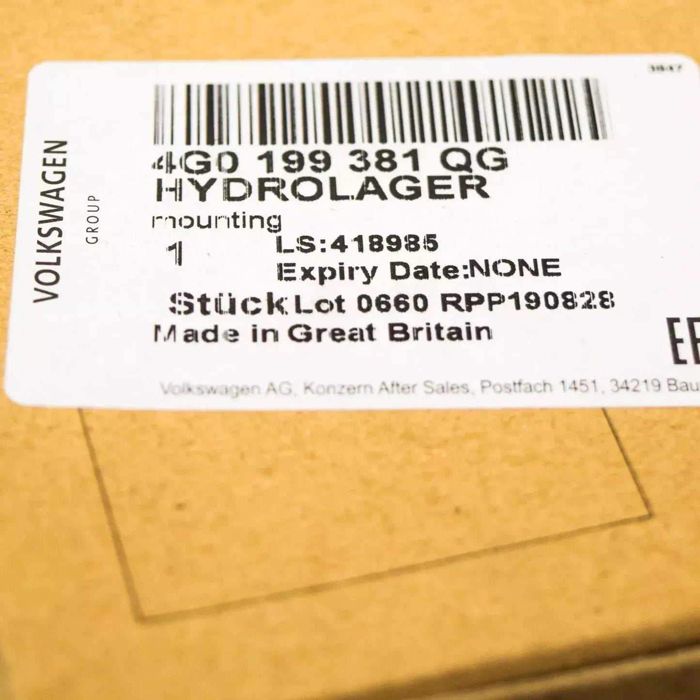 AUDI A6 4G C7 Right Motor Mount 4G0199381QG NEW