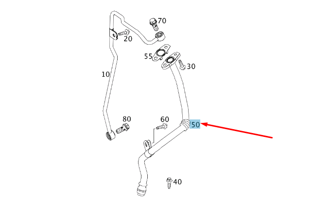 NEW MERCEDES-BENZ VITO W447 OIL RETURN LINE A6261800222 ORIGINAL