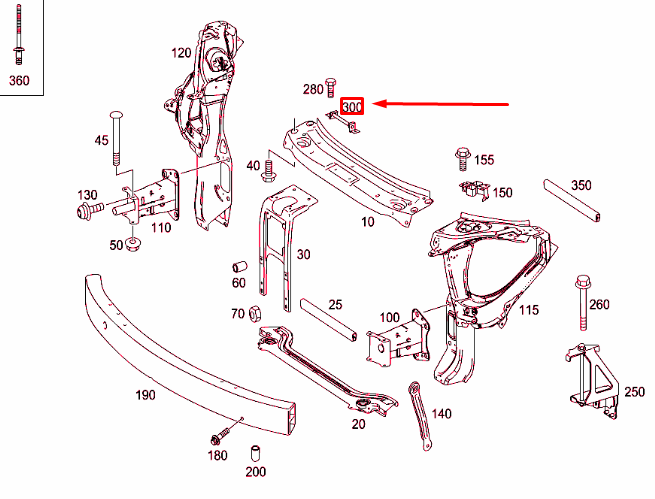 NEW MERCEDES-BENZ ML W164 ENGINE HOOD CATCH RETAINING STRAP A2038800064 ORIGINAL