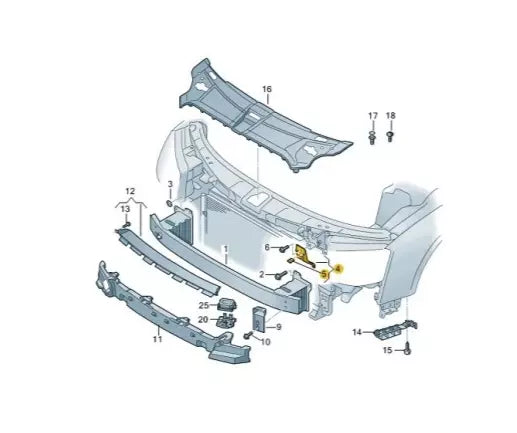 NEW AUDI A8 4H D4 FRONT LEFT CRASH IMPACT BAR BRACKET 4H0807139A ORIGINAL