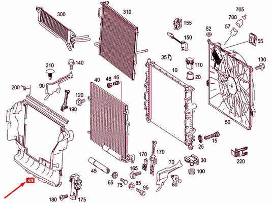 NEW MERCEDES-BENZ ML W164 AIR DEFLECTOR SHIELD A1645000116 ORIGINAL