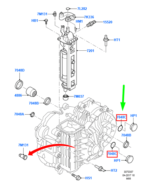 new ford kuga mk1 c394 gearbox oil seal 366r-7048-ea 1366070 original