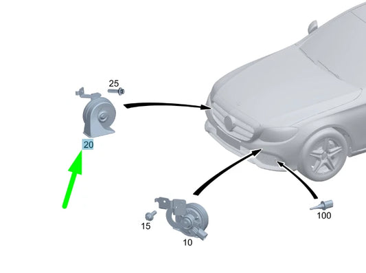 NEW MERCEDES-BENZ A W177 RIGHT HORN SIGNAL A2475403306