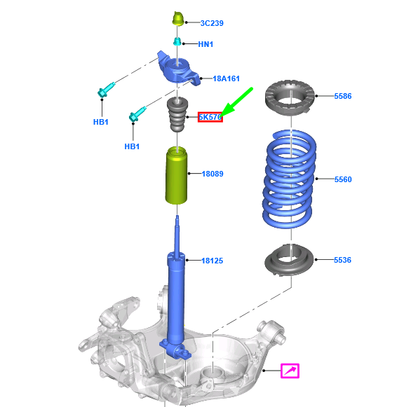 new ford mondeo mk4 rear suspension shock absorber bump stop 5318888 original
