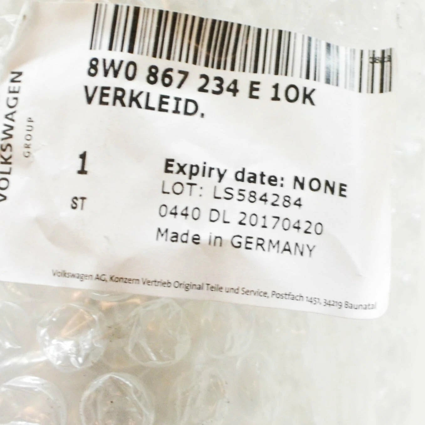 NEW AUDI A4 B9 FRONT RIGHT A-PILLAR UPPER COVER TRIM 8W0867234E1OK