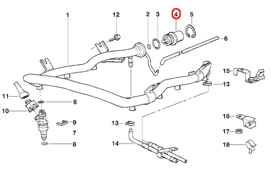 new bmw 5 e39 fuel pressure regulator 13531436110 2.5 petrol 141kw original