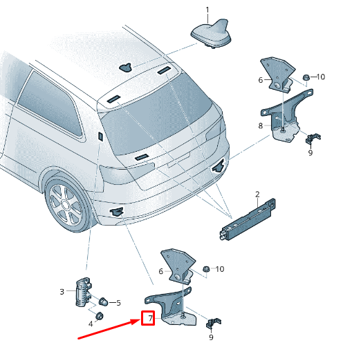 NEW AUDI RS3 LEFT AERIAL RETAINER 8V0035525A ORIGINAL