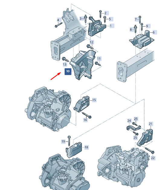 new skoda superb mk3 front engine support 04e199275 original