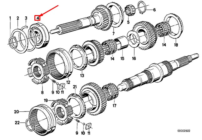 NEW BMW 3 E30 MANUAL TRANSMISSION BALL BEARING 23121224508 1224508 ORIGINAL