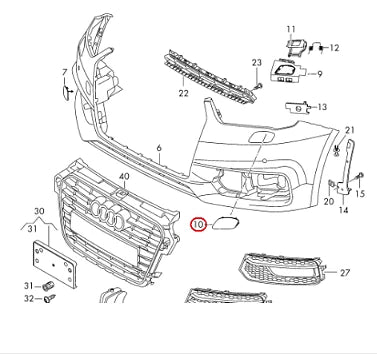 NEW AUDI A1 8X FRONT LEFT HEADLIGHT WASHER COVER 8XA807753GRU ORIGINAL
