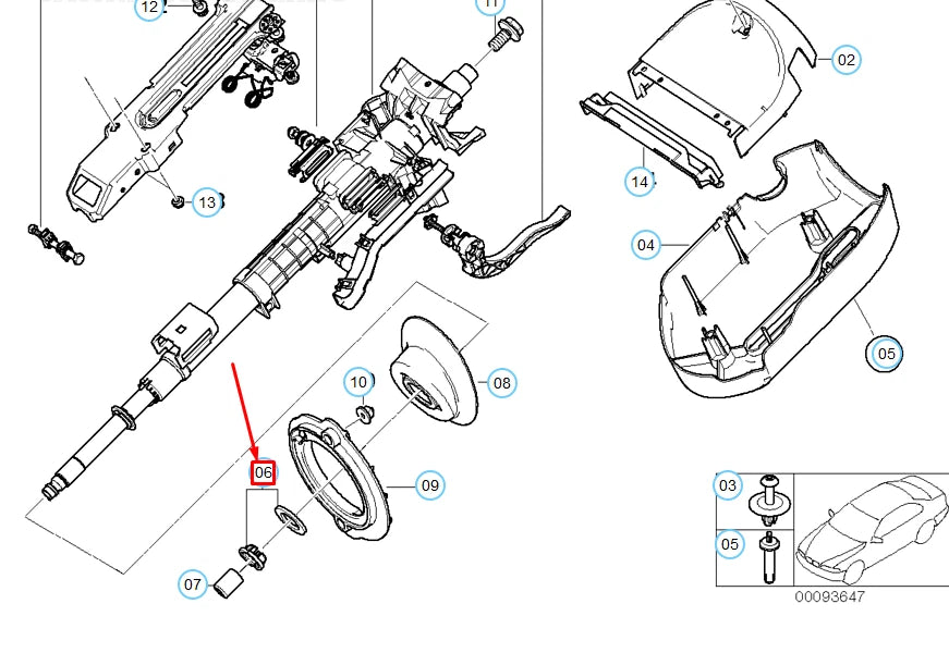 NEW BMW 3 E46 STEERING COLUMN CHASH SCREEN 32301095305 1095305 ORIGINAL