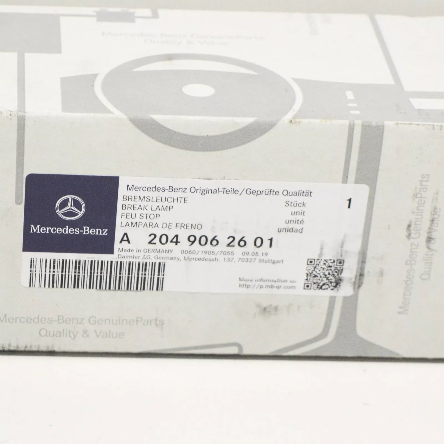 NEW MERCEDES-BENZ C S204 ADDITIONAL BRAKE LIGHT A2049062601