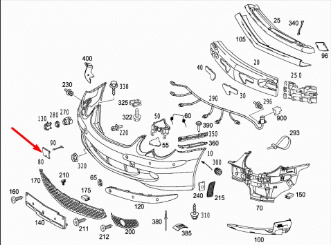 NEW MB SL R230 FRONT BUMPER TOW HOOK EYE COVER A23088501239999 2008 ORIGINAL