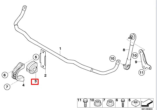 NEW BMW 5 E60 FRONT STABILIZER BRACKET 31352283071 ORIGINAL