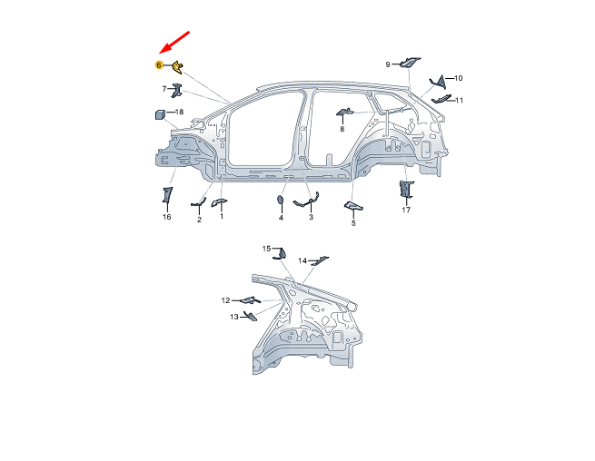 new skoda enyaq iv right upper inner a-pillar plate 5la864624 original