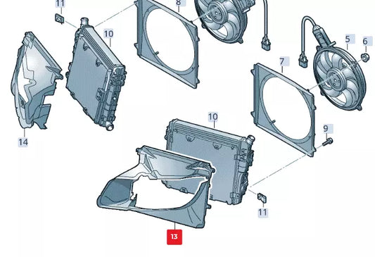 NEW AUDI R8 42 LEFT RADIATOR AIR GUIDE 420121281B ORIGINAL