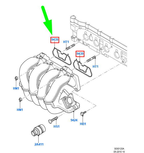 new ford fiesta be256 mk5 intake manifold gasket 1149707 original