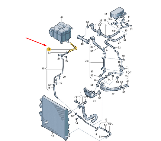 NEW VW TOUAREG 7P MK2 COOLANT HOSE 7P6121109 ORIGINAL