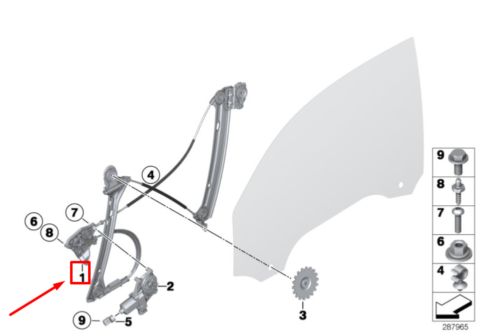 new bmw 2 f23 front left door window regulator 51337292119 7292119 original