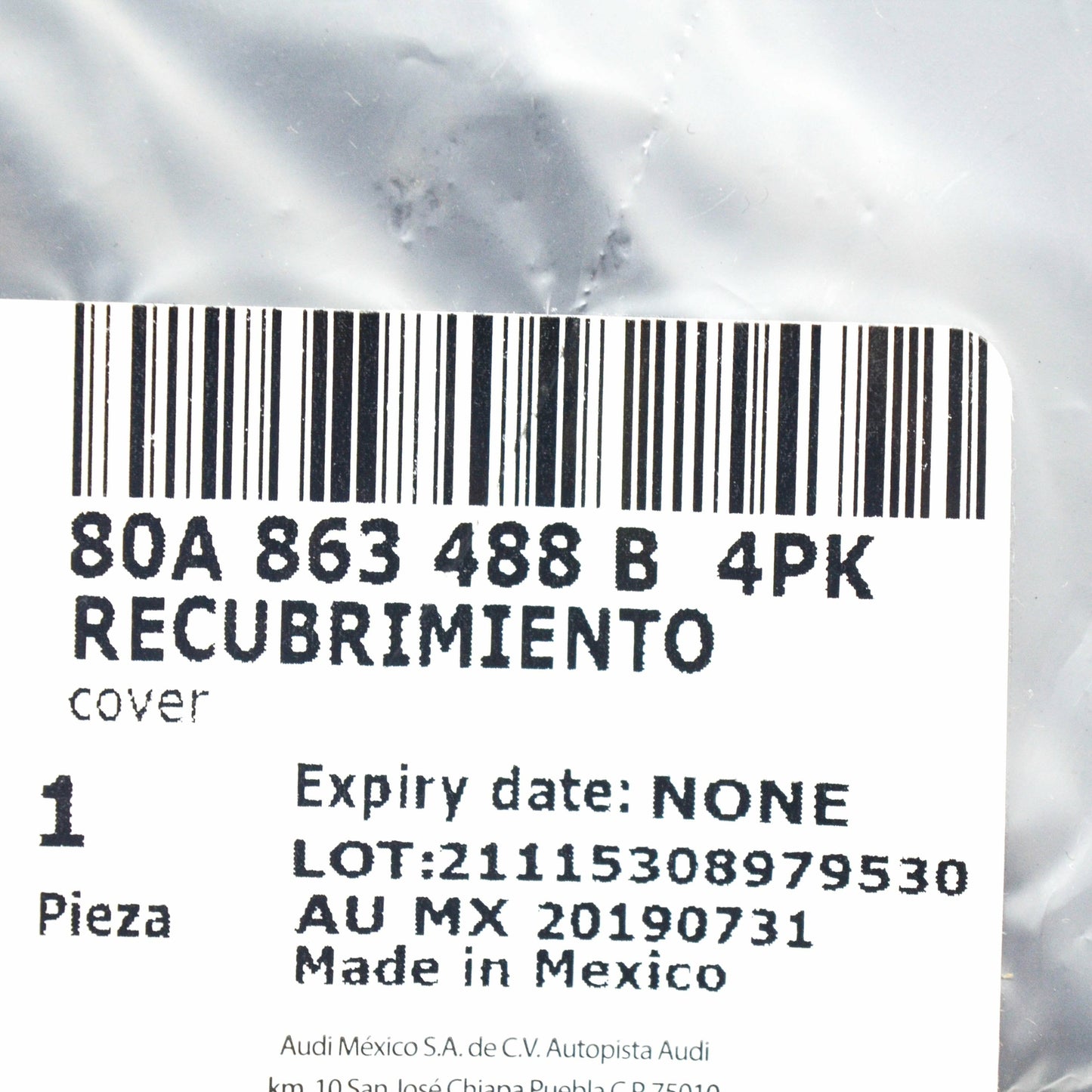 NEW AUDI Q5 80A REAR RIGHT INTERIOR LUGGAGE TRIM COVER 80A863488B4PK ORIGINAL