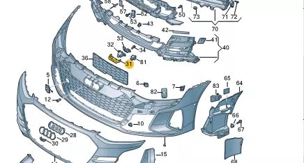 NEW AUDI E-TRON GT FRONT BUMPER CENTER BRACKET 4J3807997