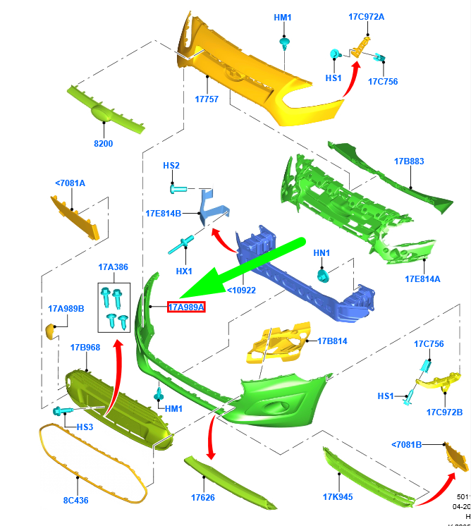 new ford transit mk4 front bumper lower trim 1898453 dt11-17f775-cbxwaa original