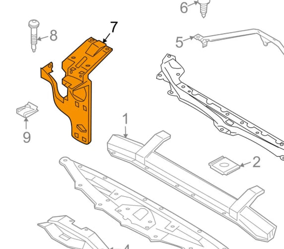 NEW BMW 6 E63 FRONT PANEL LEFT BRACKET 51647008847 7008847 ORIGINAL