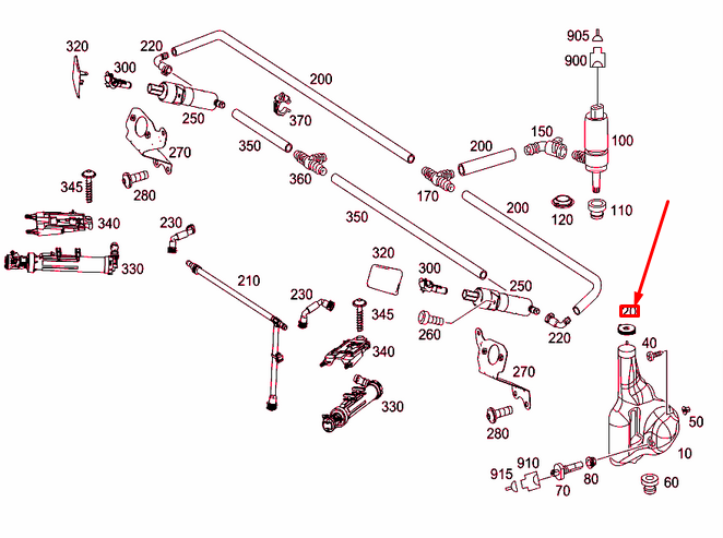 NEW MB SPRINTER 906 WINDSHIELD WASHER BOOTLE COVER CAP A9068690072 ORIGINAL