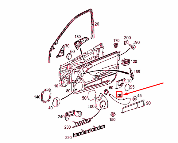 NEW MB C COUPE CL203 FRONT LEFT DOOR GRAB HANDLE A20381001549116 ORIGINAL
