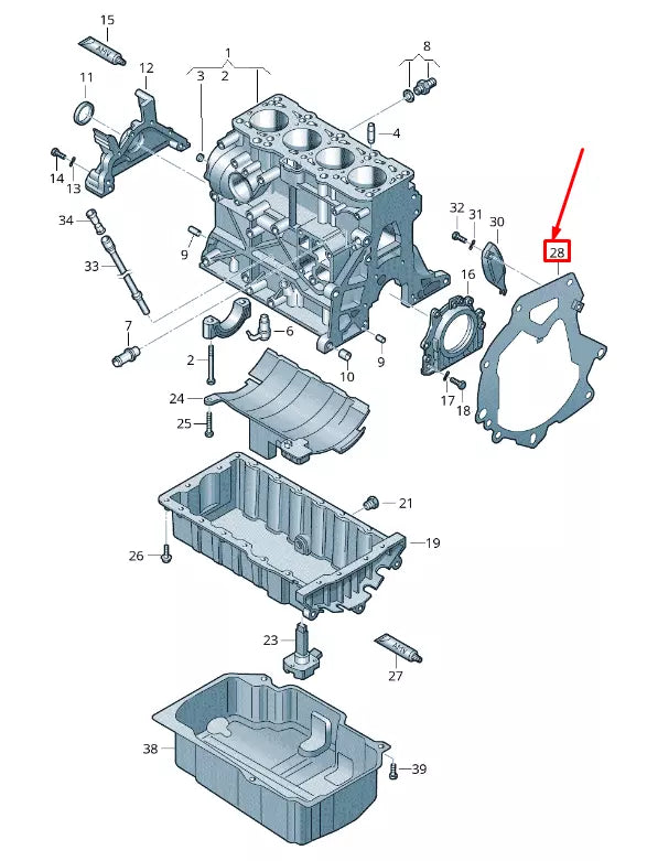 NEW AUDI TT 8J MANUAL GEARBOX COVER PLATE 038103645E ORIGINAL